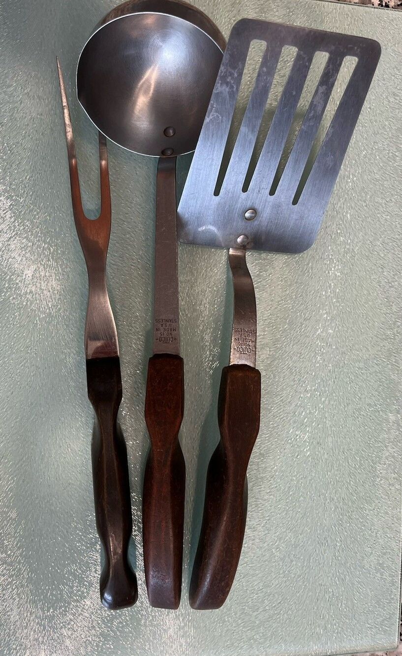 CUTCO  Vintage 15/16 Ladle & Spatula Fork 1027 Set Stainless Steel Made In USA